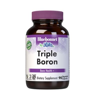 BlueBonnet Triple Boron Vegetarian Capsules 3 mg, White, 90 Count