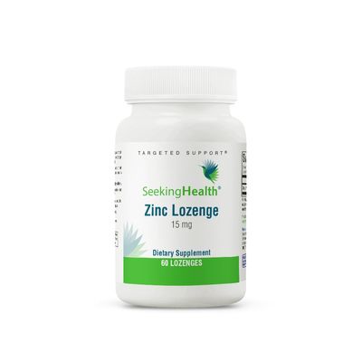 Seeking Health Zinc Lozenges - Immune, Skin, &amp; Respiratory Health Support - Chelated Zinc Supplement to Support Healthy Skin, Hair &amp; Eyes - 15 mg, 60 Lozenges