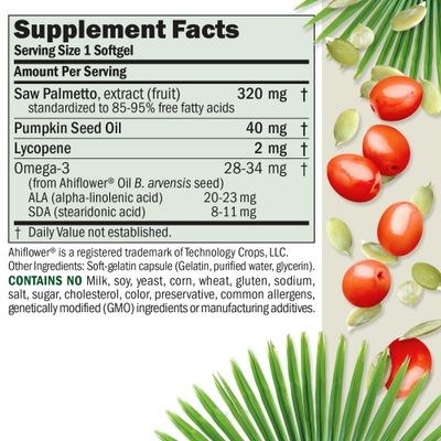 ANDREW LESSMAN Prostate Support Supplement for Men's Health, 60 Softgels, No Additives - Saw Palmetto for Men, Pumpkin Seed Oil, Lycopene &amp; Omega-3 for Prostate Health, Urinary &amp; Bladder Function