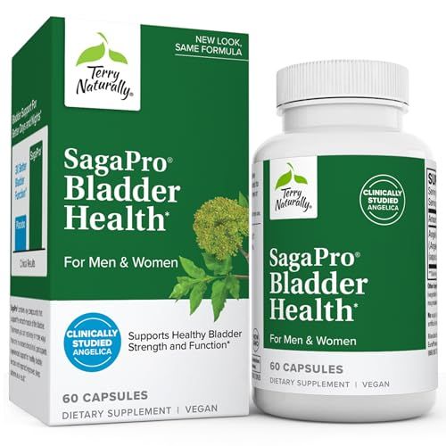 Terry Naturally SagaPro Bladder Health - 60 Capsules - Supports Bladder Strength &amp; Function for Men &amp; Women - Non-GMO, Vegan, Gluten Free - 60 Servings