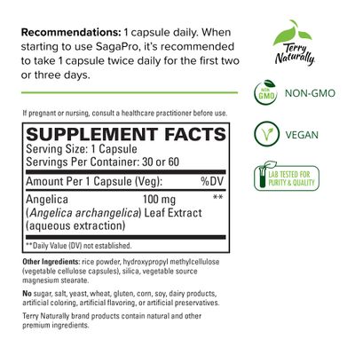 Terry Naturally SagaPro Bladder Health - 60 Capsules - Supports Bladder Strength &amp; Function for Men &amp; Women - Non-GMO, Vegan, Gluten Free - 60 Servings