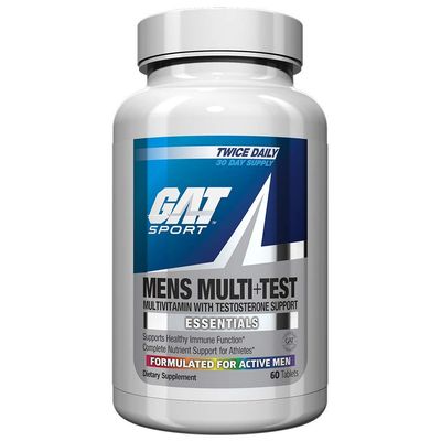 GAT SPORT Men&#39;s Multi + Test, Premium Multivitamin Tablets (60 Count)