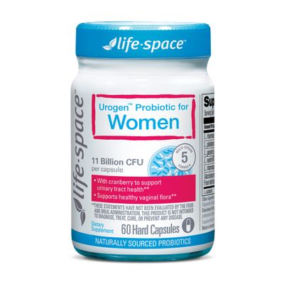 Life-Space Urogen Probiotic with Cranberry for Urinary Tract Health, Women&#39;s Probiotic with Lactobacillus rhamnosus&amp;reuteri. for Vaginal Health, 11 Billion CFU per Capsule, 2-Month Serving-60 Capsules