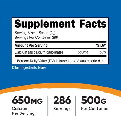 Nutricost Calcium Carbonate Powder 500 Grams