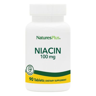 Natures Plus Niacin - 100 mg, 90 Vegetarian Tablets - High Potency Vitamin B3 Supplement - Gluten-Free - 90 Servings