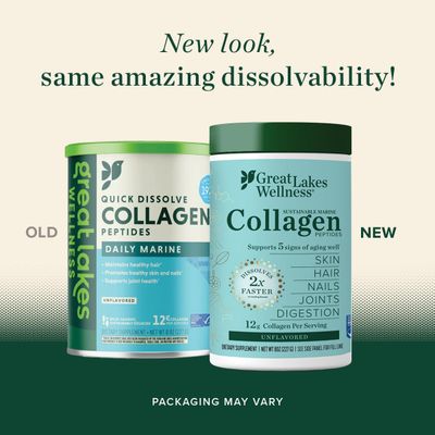 Great Lakes Wellness Sustainable Marine Collagen Peptides for Skin, Hair, Nails, Joints & Digestion - Unflavored - Quick Dissolve Hydrolyzed, Wild Caught, MSC Certified, Non-GMO, Keto, Kosher - 8 oz
