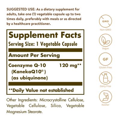 Solgar - Vegetarian CoQ-10 120mg, 60 Vegetable Capsules