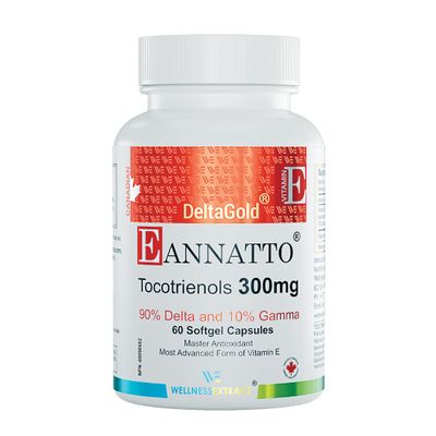 WELLNESS EXTRACT Eannatto Tocotrienols Vitamin E Supplements Tocopherol Free, Supports Immune Health, Non-GMO, Gluten Free &amp; Antioxidant (300MG 60 Softgels)