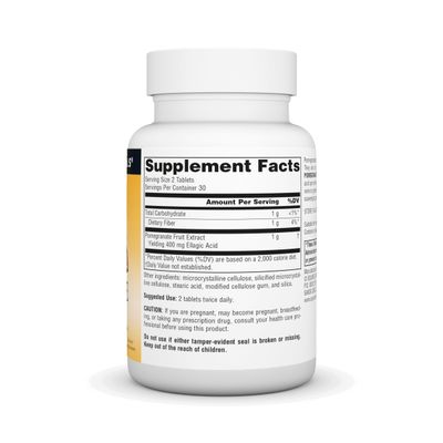 Source Naturals Pomegranate Extract 500mg Complete Whole Fruit Ellagic Acid Antioxidant &amp; Added Fiber - 60 Tablets