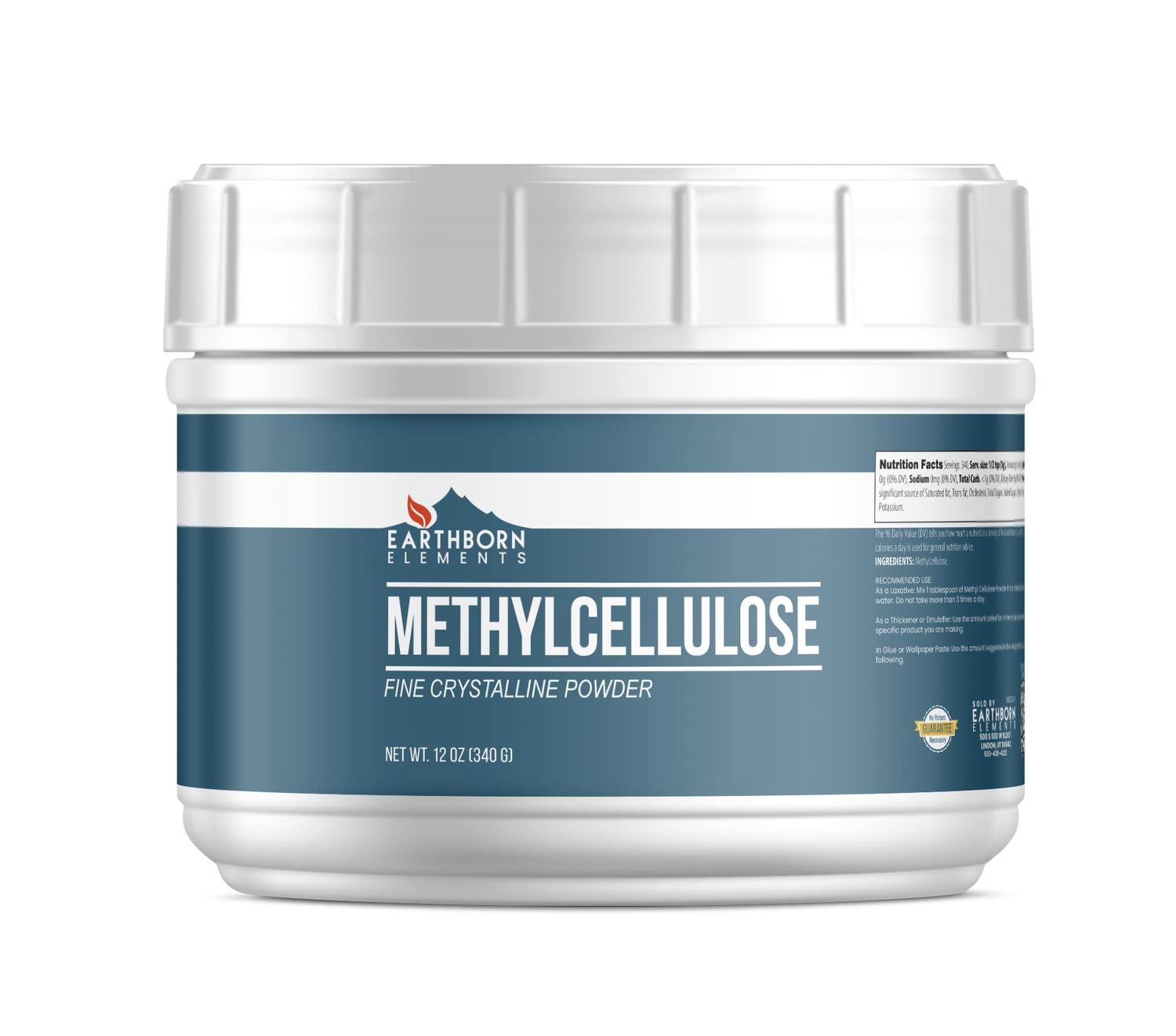 Earthborn Elements Methylcellulose (12 oz), No Emulsifiers Or Additives, Food Grade