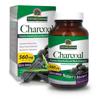 Nature&#39;s Answer Activated Charcoal 560mg 90-Capsules | Naturally Promotes Detoxification &amp; Waste Elimination | Vegan, Gluten &amp; Alcohol-Free, No Preservatives or Artificial Flavors | Single Count