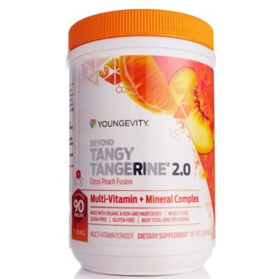 Youngevity Beyond Tangy Tangerine 2.0 Citrus Peach Fusion Multi-Vitamin &amp; Mineral Complex - Made with Natural &amp; Whole Foods | 8,000 ORAC