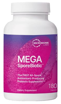 Microbiome Labs MegaSporeBiotic Probiotics for Women &amp; Men - Spore Based Probiotic Nutritional Supplements for Digestive &amp; Gut Health Support - Shelf Stable &amp; Travel-Friendly (180 Capsules)