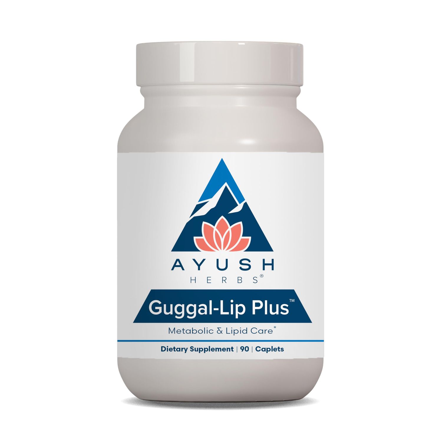 Ayush Herbs Guggal-Lip Plus - Metabolic Vitamins for Women &amp; Men, Daily Pill, Pure &amp; Natural Metabolic Health Supplement with Guggul - 90 Vegetarian Caplets (1 Count)