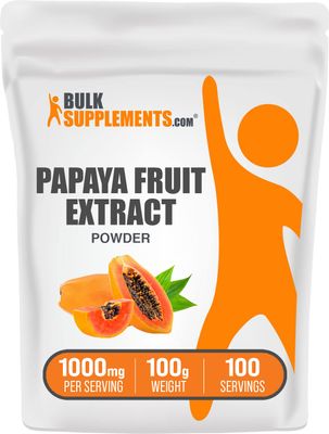 BulkSupplements.com Papaya Fruit Extract Powder - from Carica Papaya, Papaya Extract - for Digestive Support, Papaya Powder - Gluten Free, 1000mg per Serving, 100g (3.5 oz) (Pack of 1)