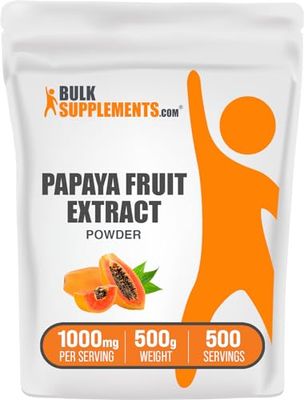 BulkSupplements.com Papaya Fruit Extract Powder - from Carica Papaya, Papaya Extract - for Digestive Support, Papaya Powder - Gluten Free, 1000mg per Serving, 500g (1.1 lbs) (Pack of 1)