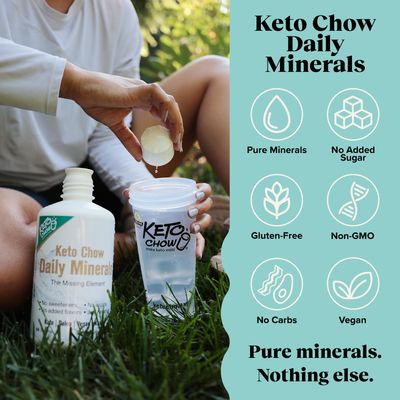 Keto Chow - Daily Minerals Drops - Promotes Electrolyte Balance - Copper, Magnesium, Chromium, Zinc, Boron, &amp; Selenium - Zero Sugar - Keto Friendly - Gluten Free - Vegan - Non GMO - Travel Size - 2 oz