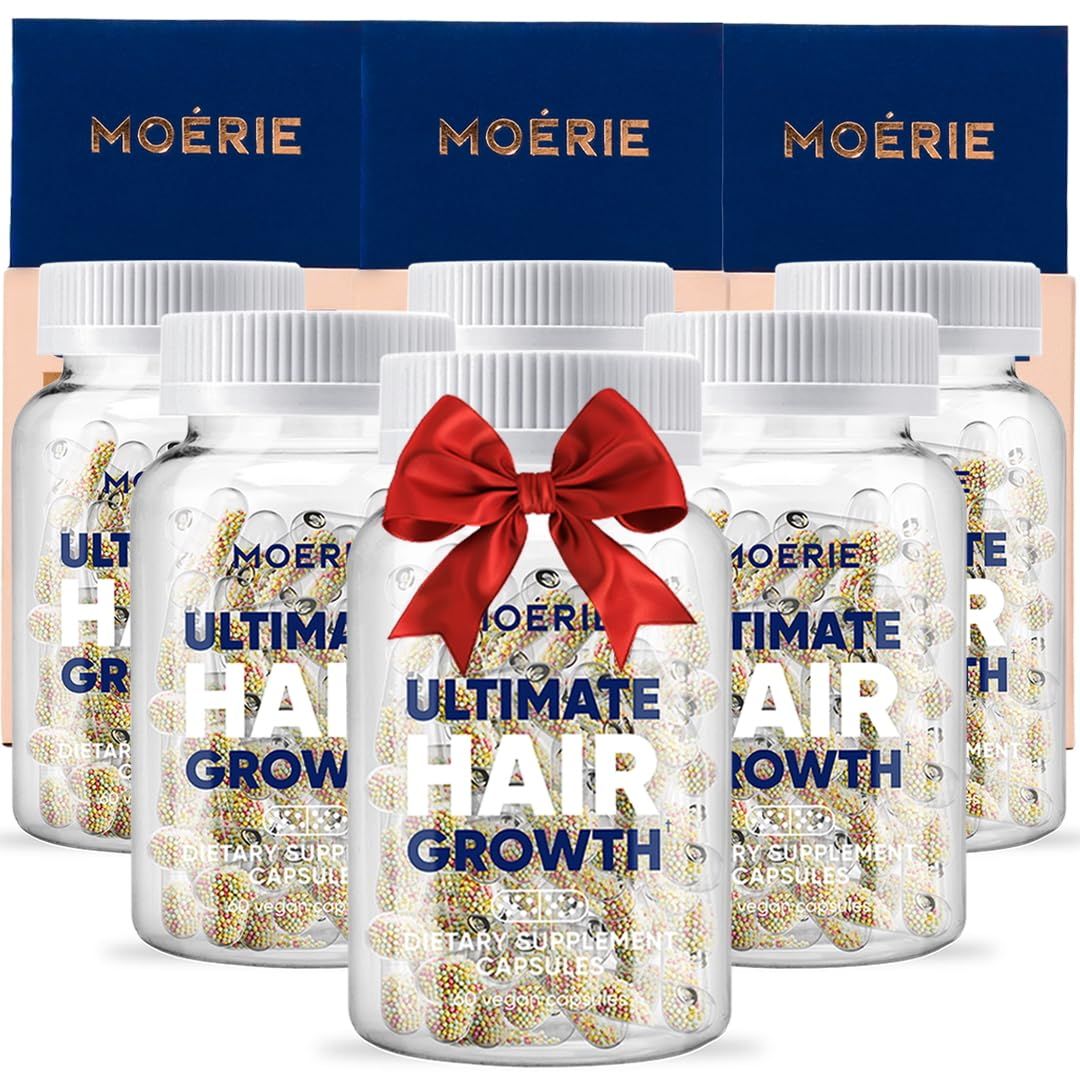 Moerie Hair Growth Supplement for Women &amp; Men - Hair Skin and Nails Vitamins With Biotin, Q10 &amp; Minerals - For Thicker, Fuller Hair &amp; Hair Loss Treatment - Advanced Beadlet Delivery System - 360 Pills