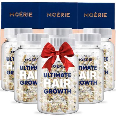 Moerie Hair Growth Supplement for Women &amp; Men - Hair Skin and Nails Vitamins With Biotin, Q10 &amp; Minerals - For Thicker, Fuller Hair &amp; Hair Loss Treatment - Advanced Beadlet Delivery System - 360 Pills