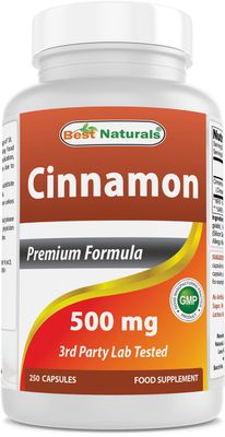 Best Naturals Cinnamon 500 mg 250 Capsules (250 Count (Pack of 1))