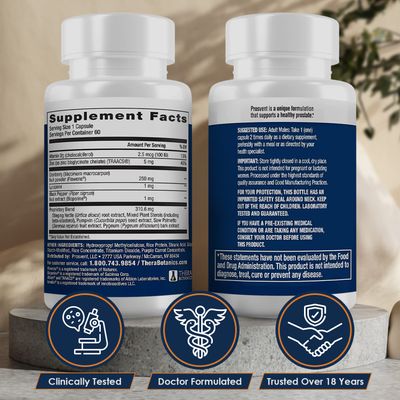 Prosvent Advanced Prostate Support Ultra: Natural Supplement with Saw Palmetto, Pygeum, Lycopene, Stinging Nettle, Beta Sitosterol, Cranberry and More to Ease Urinary Frequency & Urgency (60 Count)
