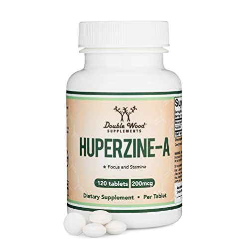 Huperzine A 200mcg (Third Party Tested) 120 Tablets, Brain Supplement to Promote Acetylcholine (Acetylcholinesterase Inhibitor) - Supports Memory and Focus by Double Wood
