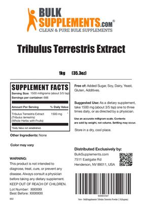 BulkSupplements.com Tribulus Terrestris Extract Powder - Tribulus Terrestris Supplements, Tribulus Terrestris Powder - Herbal Supplement, 1500mg per Serving, 1kg (2.2 lbs) (Pack of 1)