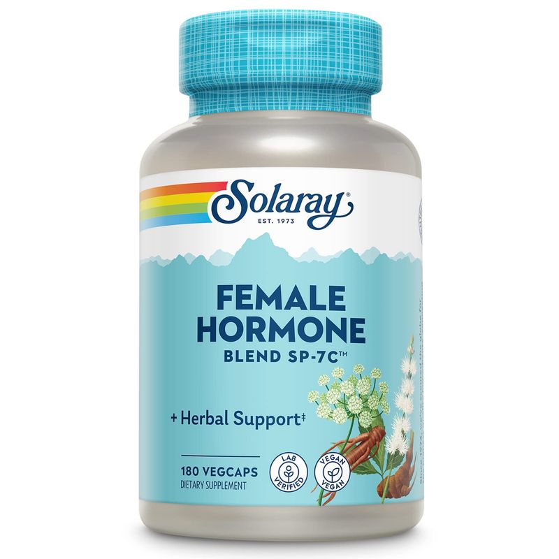 Solaray Female Hormone Blend SP-7C, Herbal Blend Includes Black Cohosh, Dong Quai, Passion Flower, Saw Palmetto, Wild Yam &amp; More 180 VegCaps