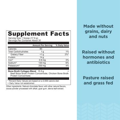 Collagen Powder, Bone Broth Collagen by Ancient Nutrition, Chocolate, Hydrolyzed Multi Collagen Peptides, Supports Skin and Nails, Joint Supplement, 30 Servings, 18.6oz