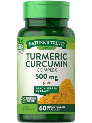 Nature&#39;s Truth Turmeric Curcumin with Black Pepper Extract | 500mg | 60 Capsules | Non-GMO and Gluten Free Complex Supplement