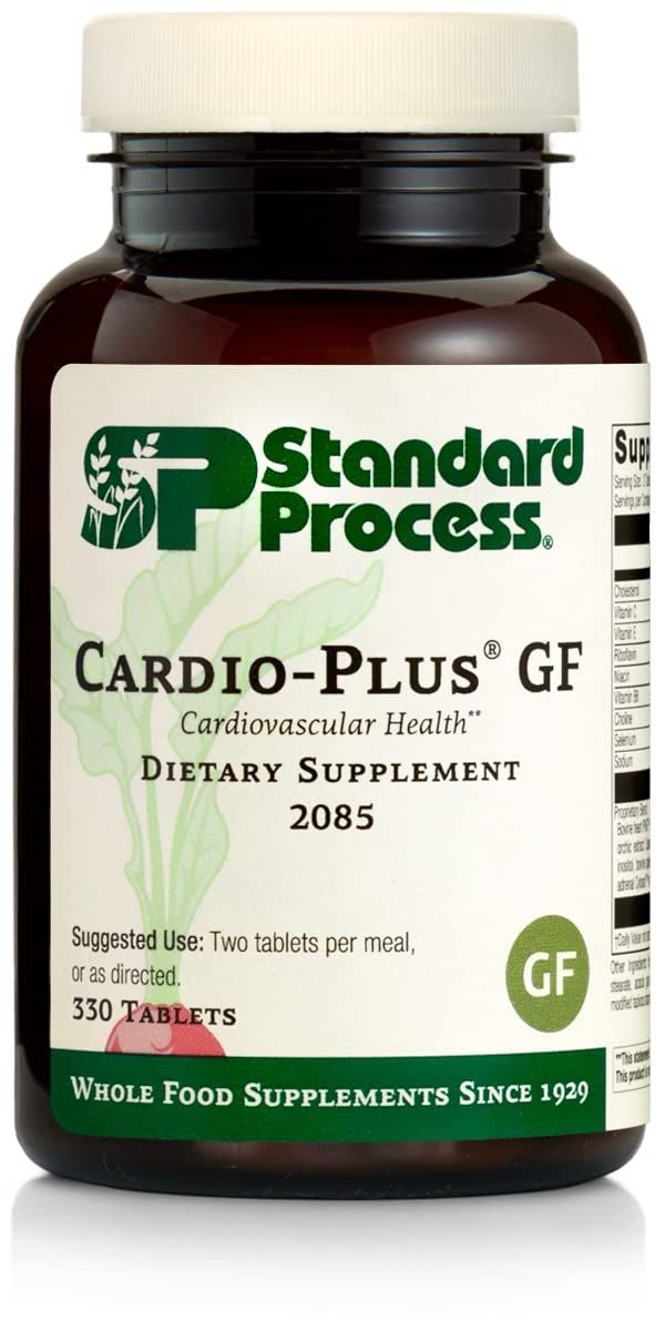 Standard Process Cardio-Plus GF (Gluten Free) - Supports Heart Health and Blood Flow from Vitamin C, Vitamin E, Riboflavin, Niacin, Vitamin B6, Choline, Selenium, and More - 330 Tablets