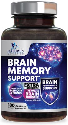Nootropic Brain Supplements for Memory and Focus - 40 Nootropics &amp; Vitamins to Support Clarity &amp; Concentration, Brain Health Memory Pills with Phosphatidylserine Bacopa Huperzine &amp; DMAE - 180 Capsules