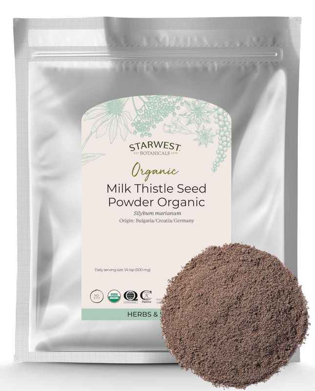 Starwest Botanicals Organic Milk Thistle Seed Powder, 1 Pound