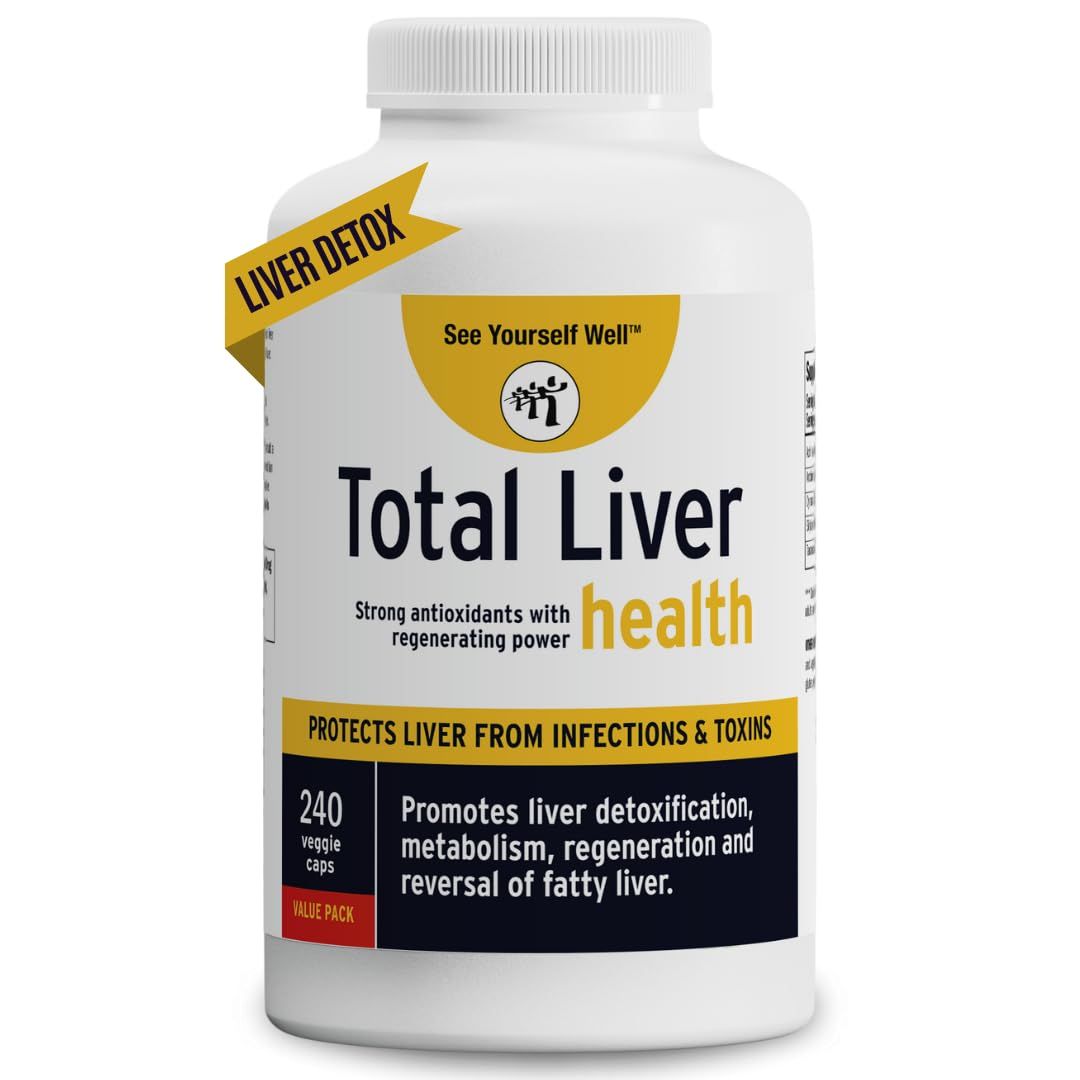 See Yourself Well Total Liver Health: Liver Cleanse, Detox &amp; Repair Fatty Liver. Milk Thistle Extract, Dandelion Root, Yarrow, Burdock Root &amp; Cynara (Artichoke) to Support Healthy Liver Function