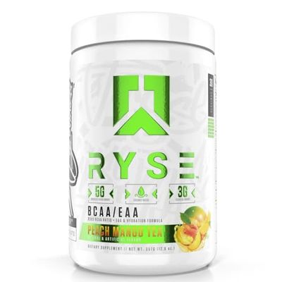 Ryse Core Series BCAA+EAA | Recover, Hydrate, and Build | with 5g Branched Chain Aminos and 3g Essential Aminos | 30 Servings (Tropical Snocone)