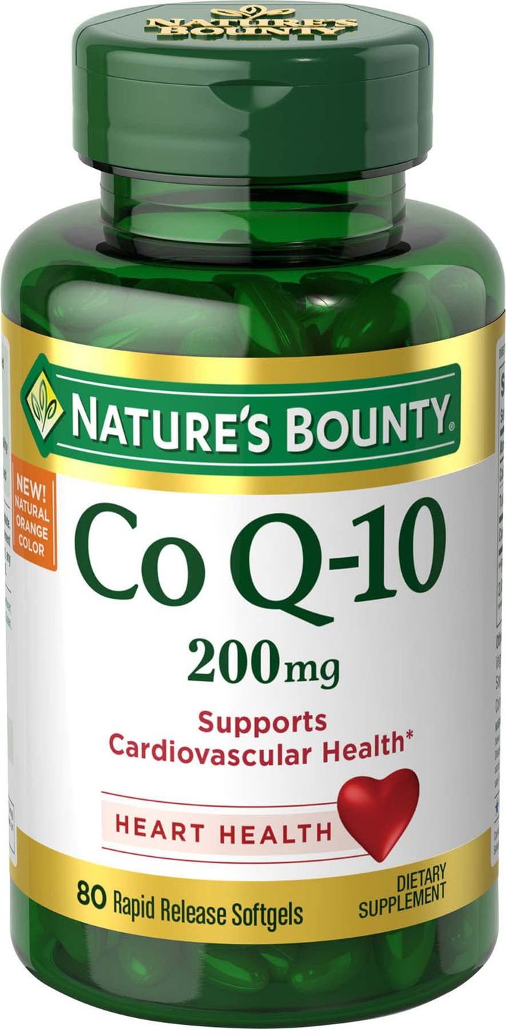 Nature&#39;s Bounty Co Q-10 200 mg Rapid Release Softgels Supports Cadiovascular Health 80 Ea (Pack of 4)