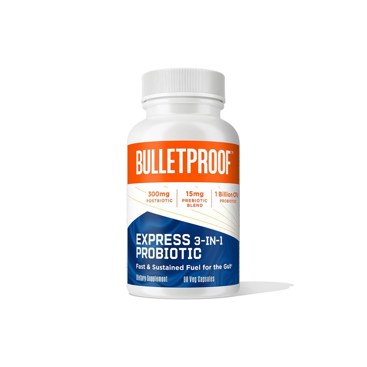 Bulletproof Express 3-in-1 Probiotic, 90 Count, Supplement for Fast and Sustained Gut Health