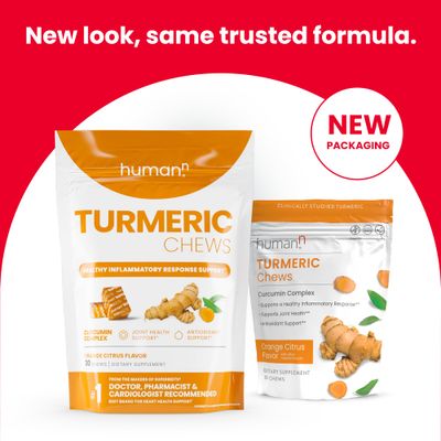 humanN Turmeric Curcumin Chews Supplement - High Absorption Turmeric Supplement and Curcumin Supplements- Orange Citrus Flavor - from SuperBeets Makers - Joint Health - 30 Count