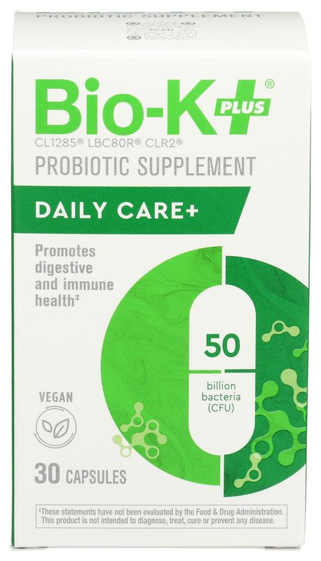 Bio-K Plus, Dailycare 50 Billion Probiotics, 30 Count