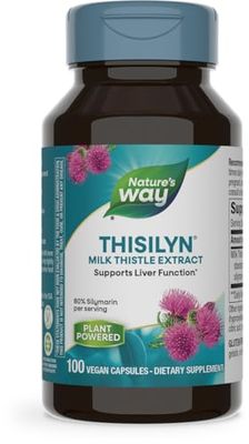 Nature&#39;s Way Thisilyn with Standardized Milk Thistle Extract, Supports Liver Function*, Silymarin, Vegan, 100 Capsules (Packaging May Vary)