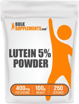 BulkSupplements.com Lutein Powder - from Marigold Flower Extract, Lutein Supplement, Lutein 20mg - Antioxidant Source, Gluten Free, 400mg per Serving, 100g (3.5 oz) (Pack of 1)