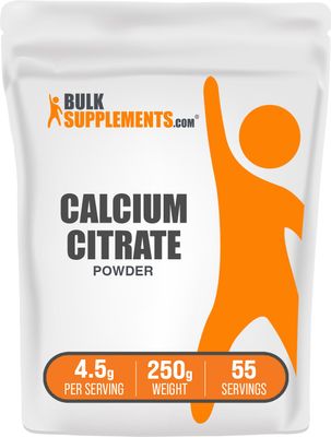 BulkSupplements.com Calcium Citrate Powder - Calcium Citrate Supplement, Calcium Citrate 1000mg - Gluten Free, 4500mg (1000mg Calcium) per Serving, 250g (8.8 oz) (Pack of 1)