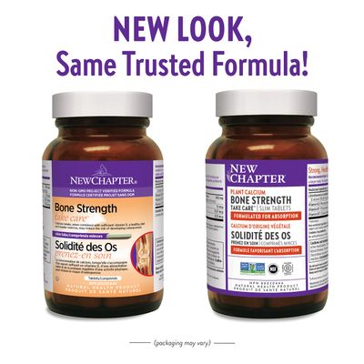 New Chapter Calcium Supplement - Bone Strength Organic Plant Calcium with Vitamin K2 + D3 + Magnesium, Vegetarian, Gluten Free - 120 count (40 day supply)