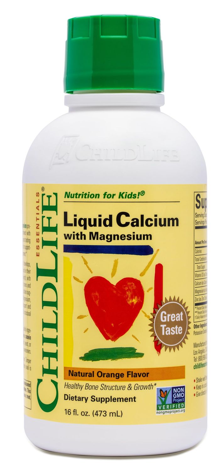 ChildLife Essentials Liquid Calcium Supplement for Kids - Baby Calcium with Magnesium, Zinc, and Vitamin D3 - Orange Flavor, 16 fl oz (1 Pack)