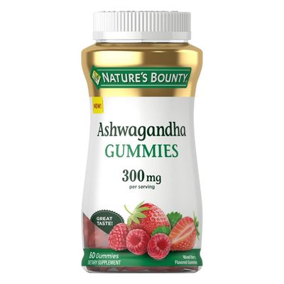 Nature&#39;s Bounty Ashwagandha Gummies, 300mg KSM-66 Ashwagandha Extract, Mixed Berry, 60 Gummies