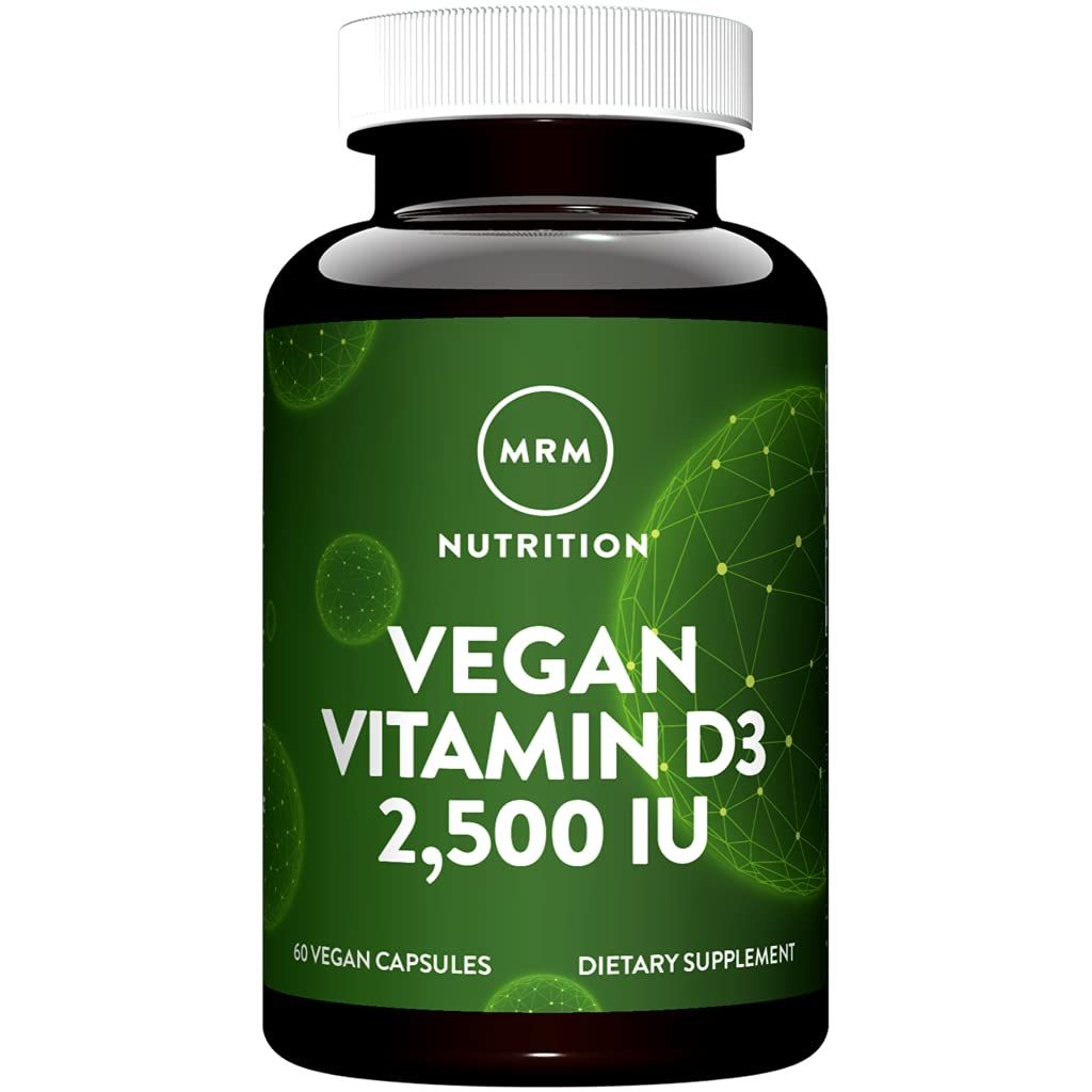 MRM Nuturition Vegan Vitamin D3 2,500 IU | Bone + Immune Health | Made from lichens | Supports Calcium Absorption | Vegan + Vegetarian Friendly | 60 Servings
