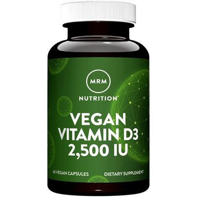 MRM Nuturition Vegan Vitamin D3 2,500 IU | Bone + Immune Health | Made from lichens | Supports Calcium Absorption | Vegan + Vegetarian Friendly | 60 Servings