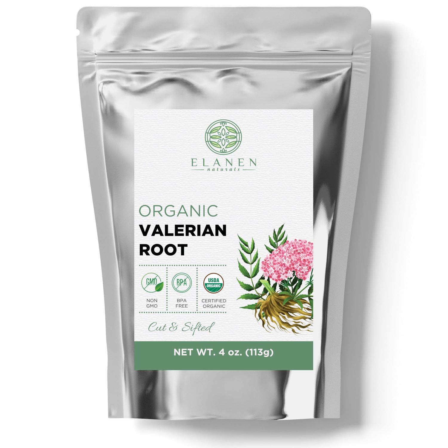 Organic Valerian Root 4 oz. (113g), USDA Certified Organic Valerian Root Herb, Valerian Root Tea, Valeriana Tea, Te De Valeriana Para Dormir, Valarian Officinalis Roots Whole Loose Leaf, Cut &amp; Sifted