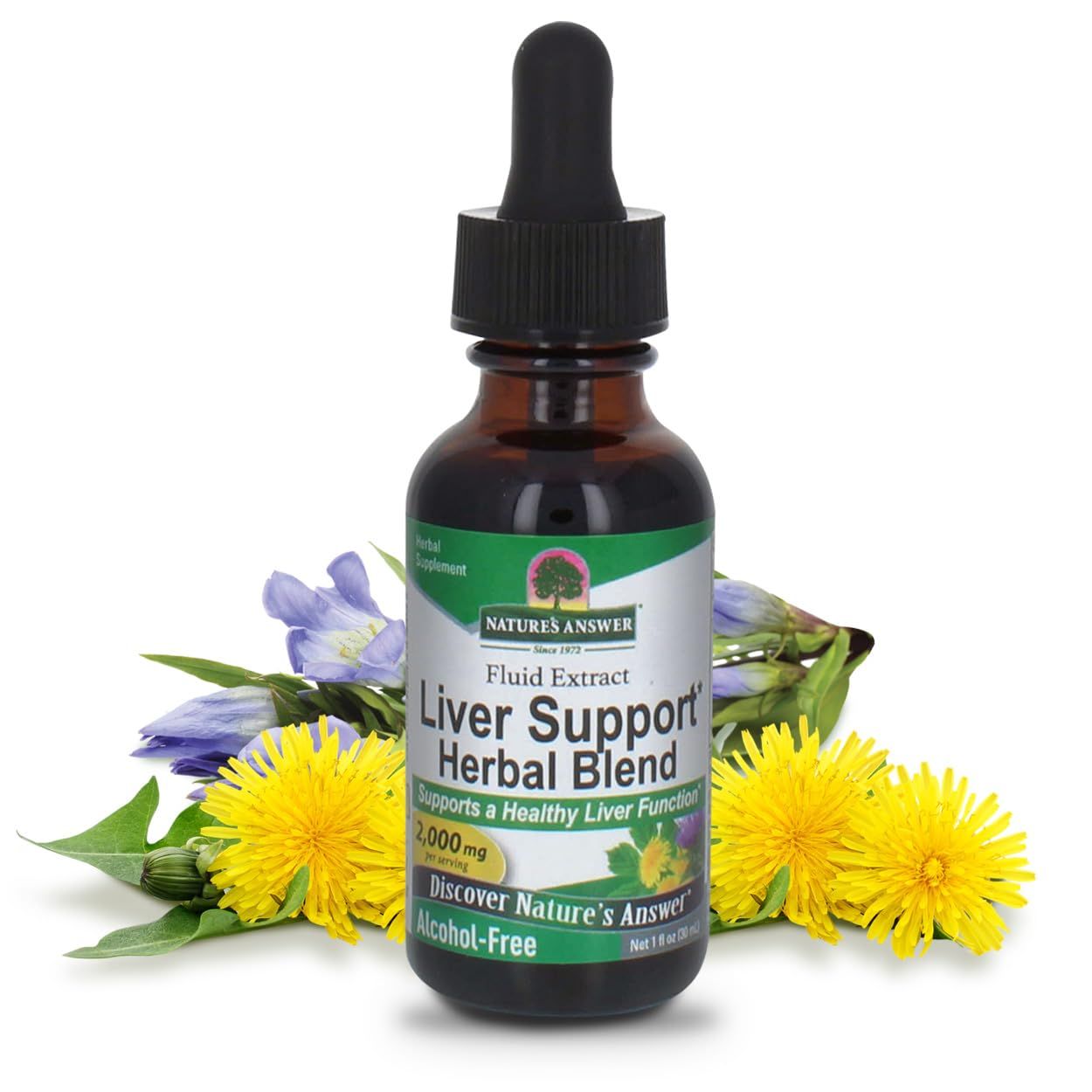 Nature&#39;s Answer Alcohol-Free Liver Support 2000mg 1oz | Promotes Liver Function | Natural Cleanser &amp; Detoxifier | Support Overall Well-Being | Gluten-Free | Single Count
