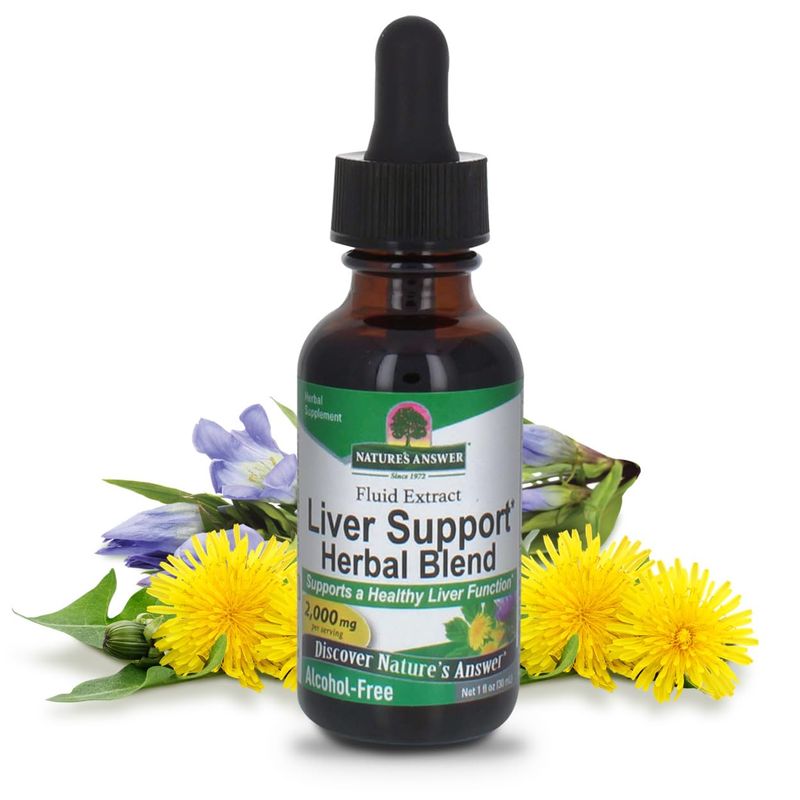 Nature&#39;s Answer Alcohol-Free Liver Support 2000mg 1oz | Promotes Liver Function | Natural Cleanser &amp; Detoxifier | Support Overall Well-Being | Gluten-Free | Single Count